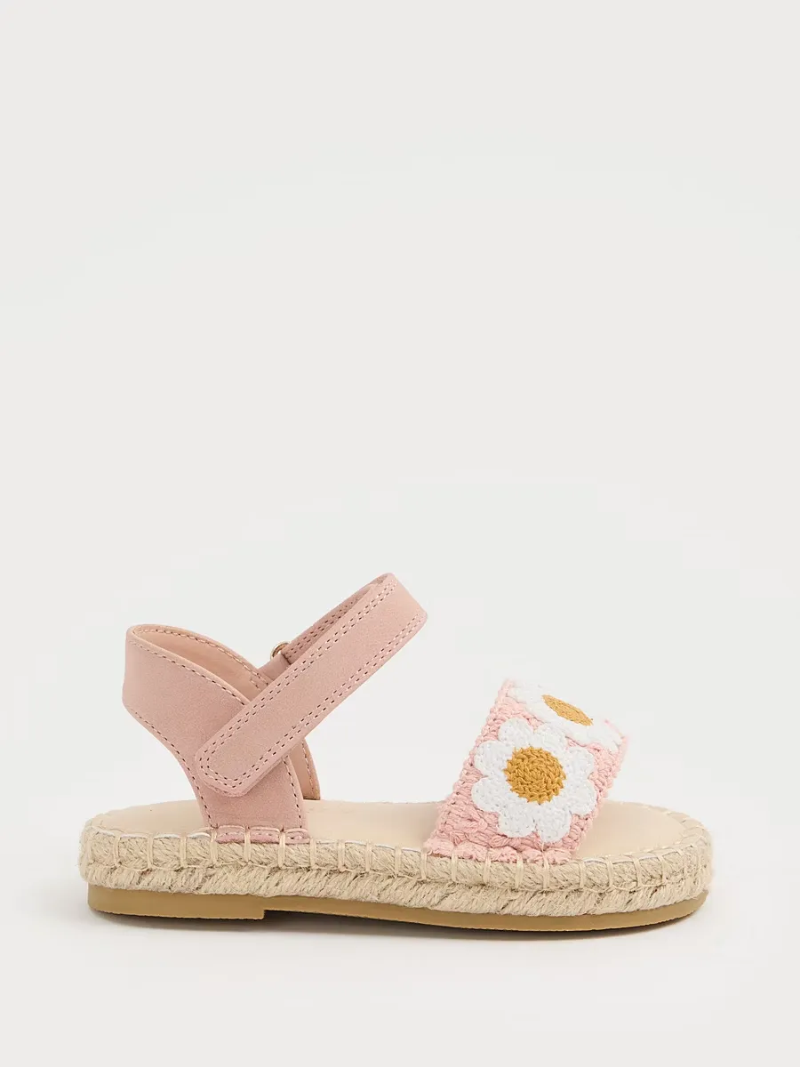 Pink Daisy Espadrille Sandals