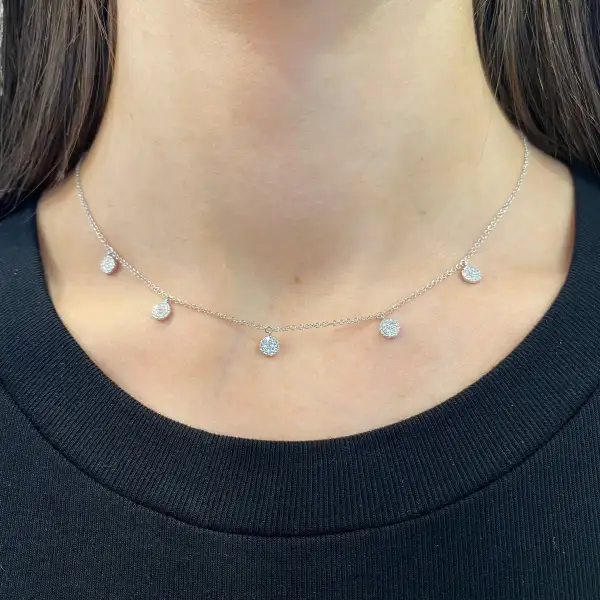 Contemporary Textured Classic Diamond Necklace