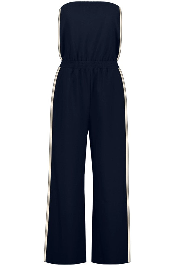 Black Strapless Wide Leg Jumpsuit
