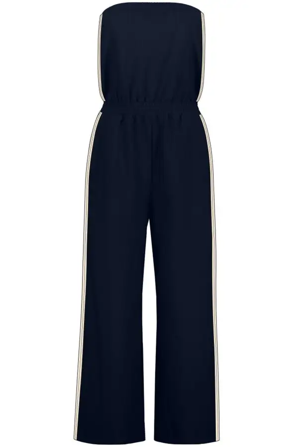 Black Strapless Wide Leg Jumpsuit