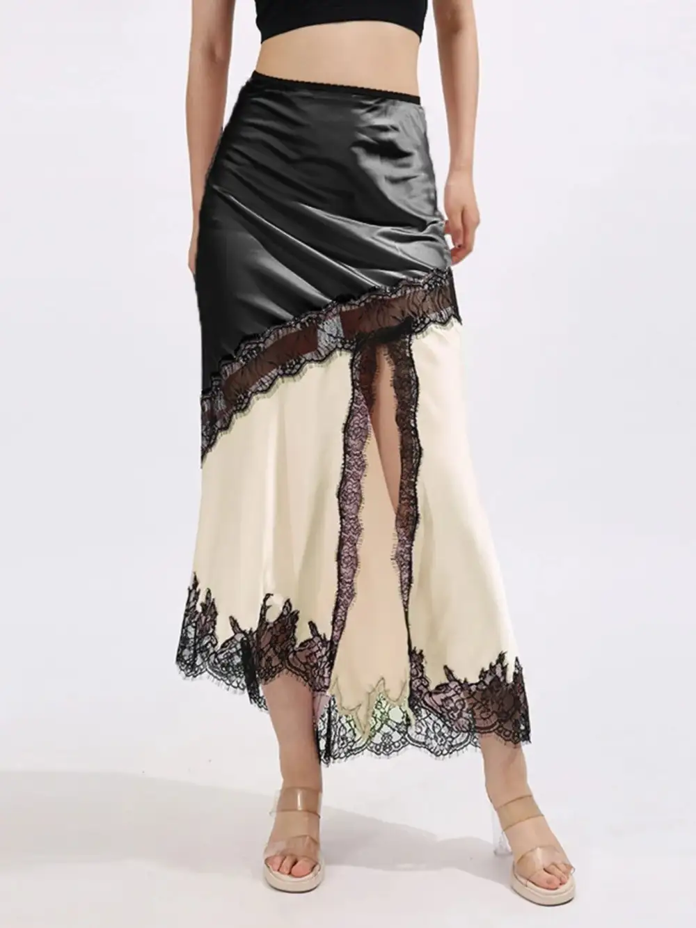 Softened Lace Trim Skirt