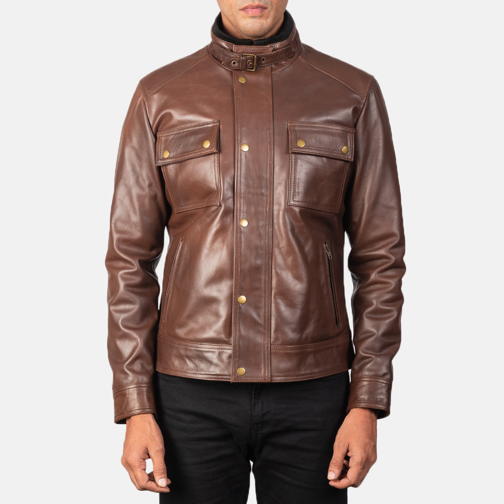 Men's Rugged Outdoor Biker Leather Jacket