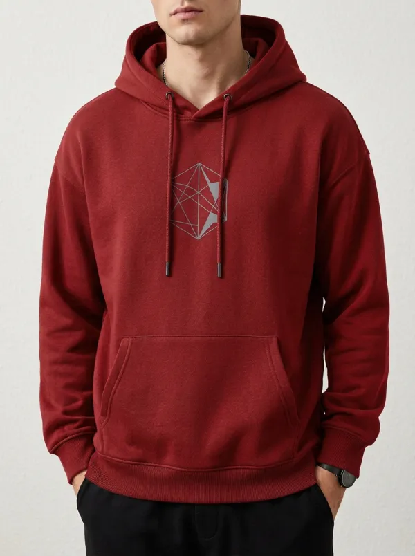Casual Geometric Silhouette Men's Hoodie