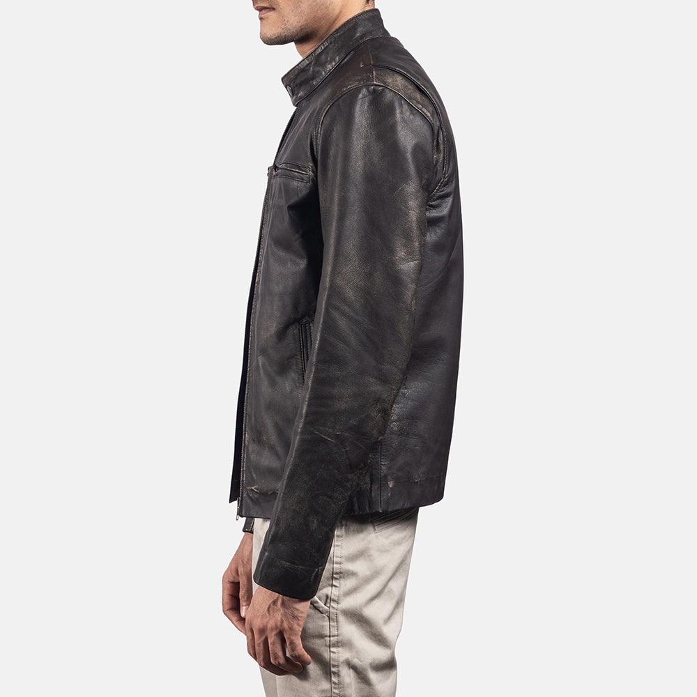 Men's Classic Field Style Biker Leather Jacket