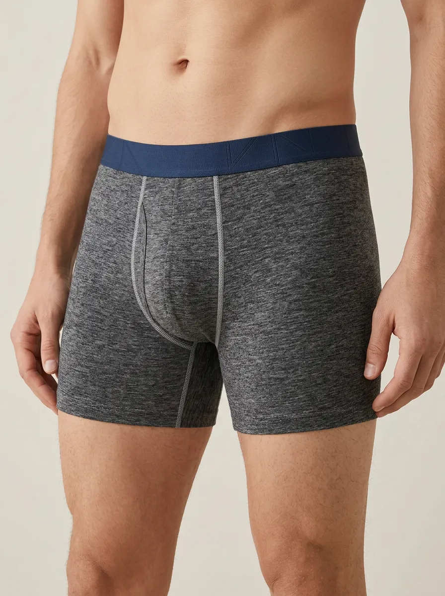 Men's Charcoal Heather Contrast Waistband Boxer Briefs