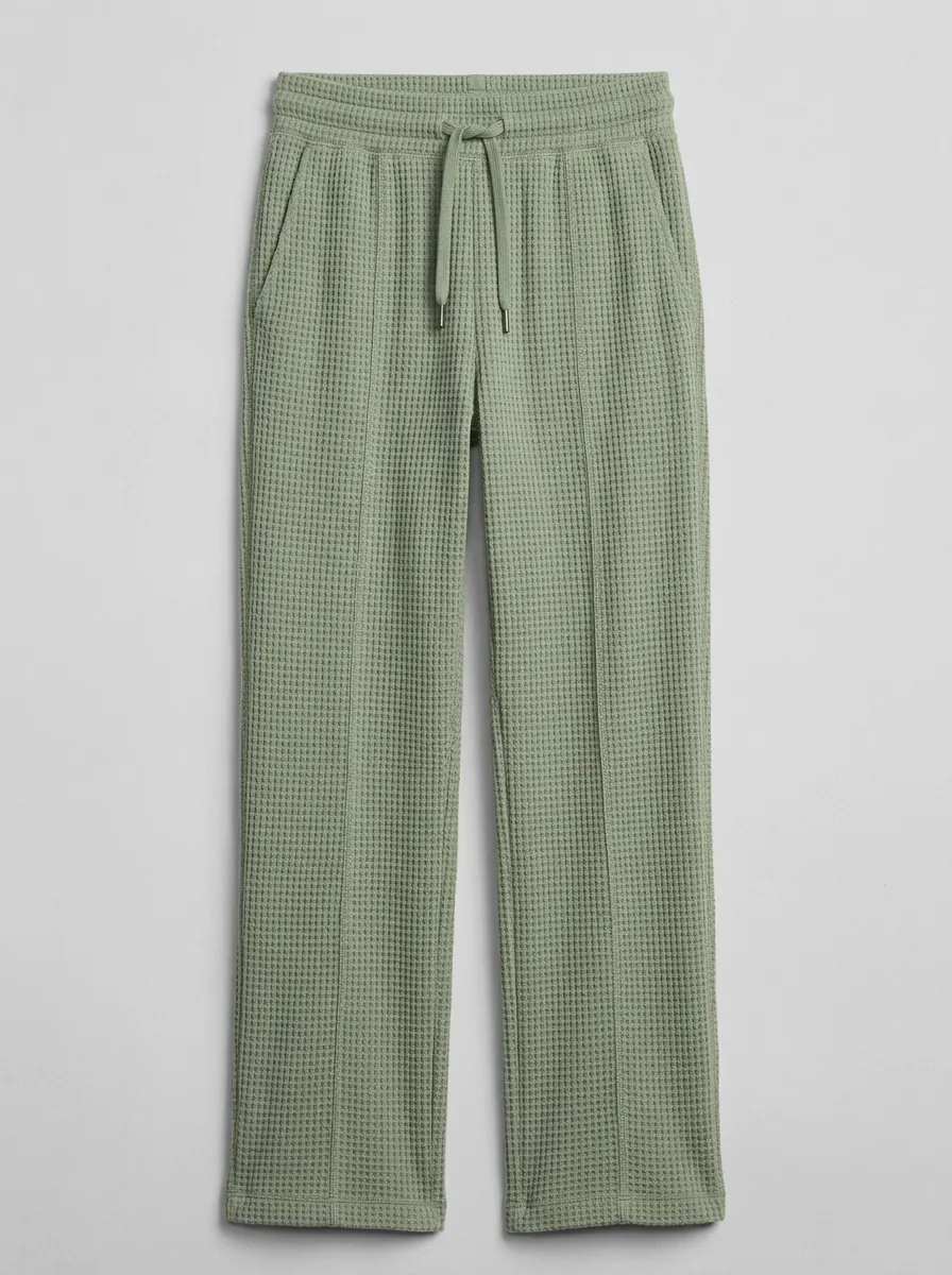 Women's Laid-Back Drawstring Jogger Fit Waffle Lounge Pants