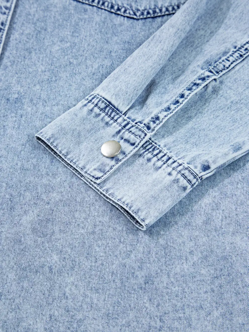 Relaxed Shape Denim Pocketed Shirt Dress