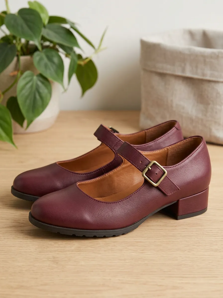 Women's Retro Leather Mary Jane Shoes