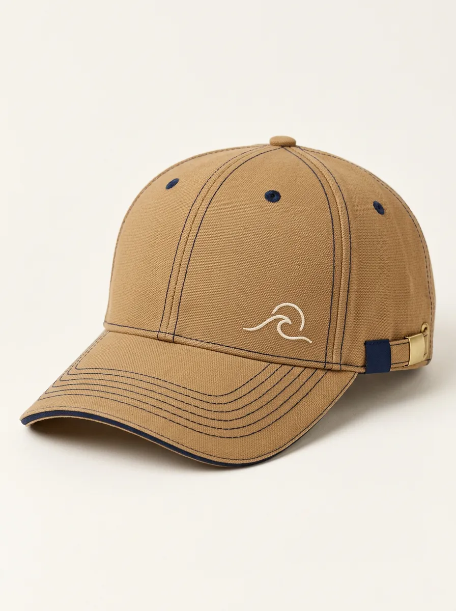 Clean Line Ocean Wave Embroidered Baseball Cap