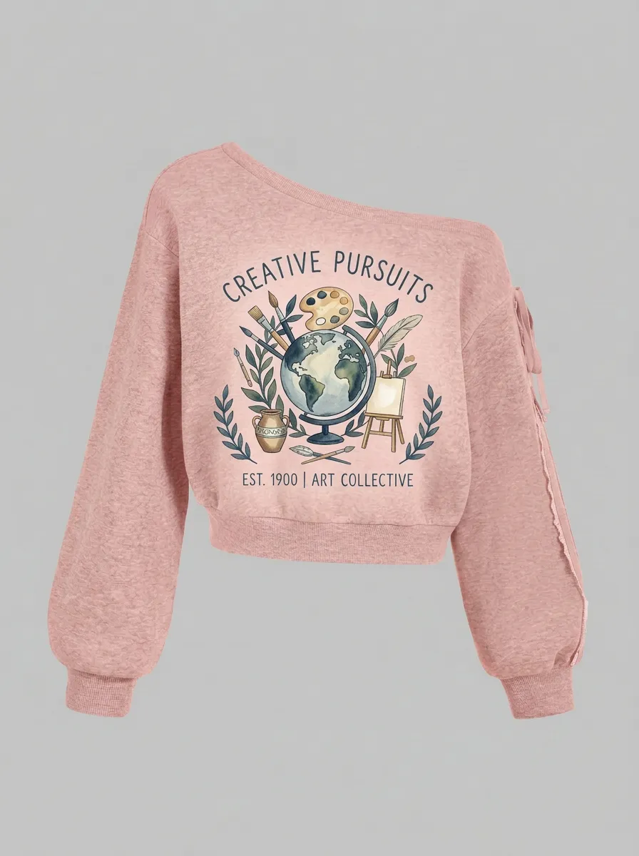 Women's Artist Globe Creative Pursuits Graphic Sweatshirt