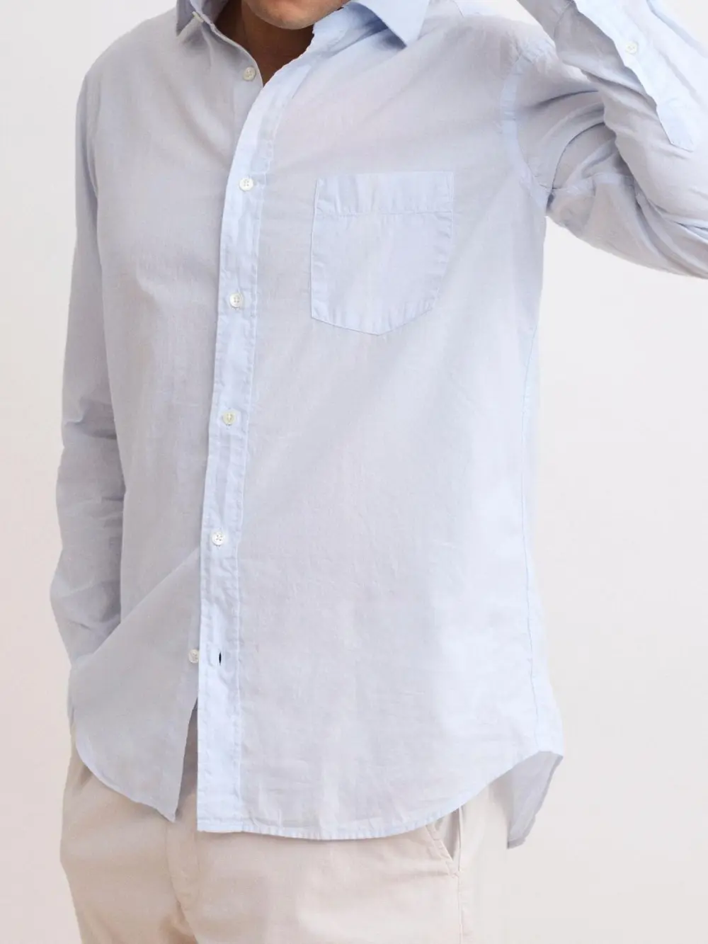Casual Soft And Comfortable Light Blue Shirt