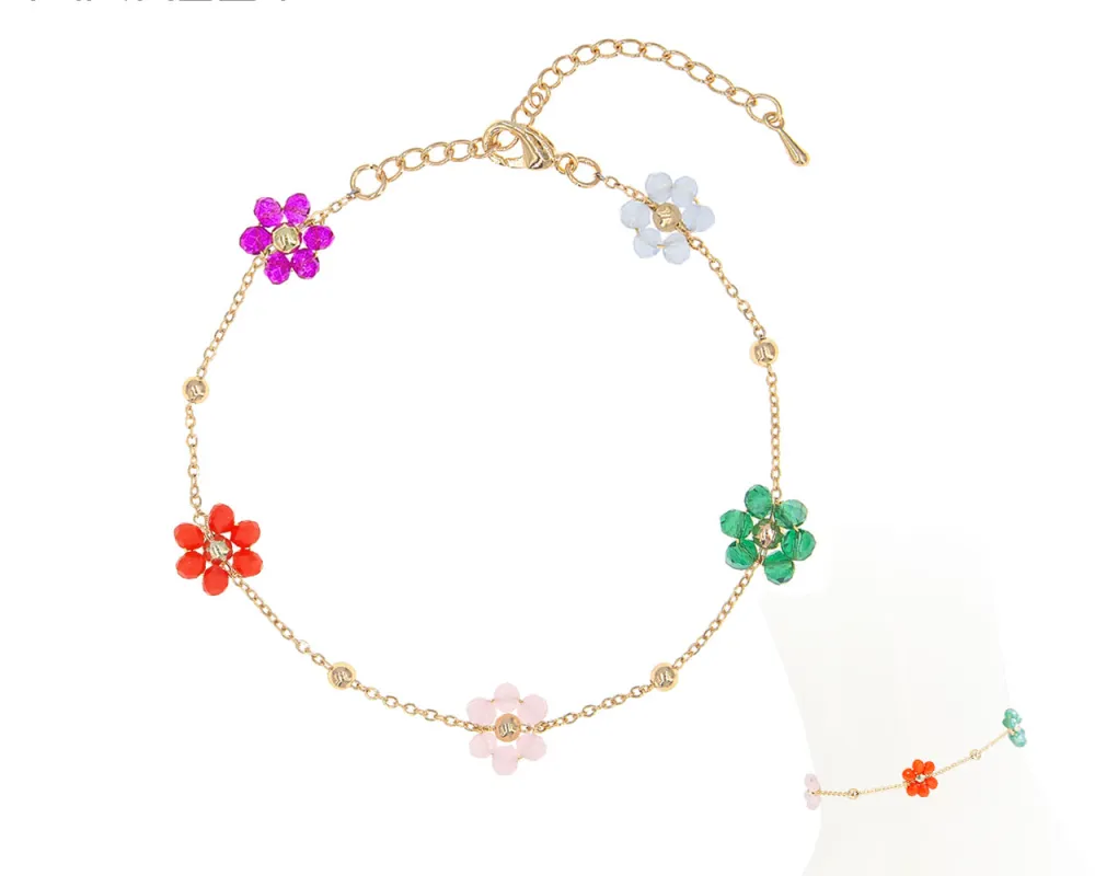 Elegant Flower Charm Anklet