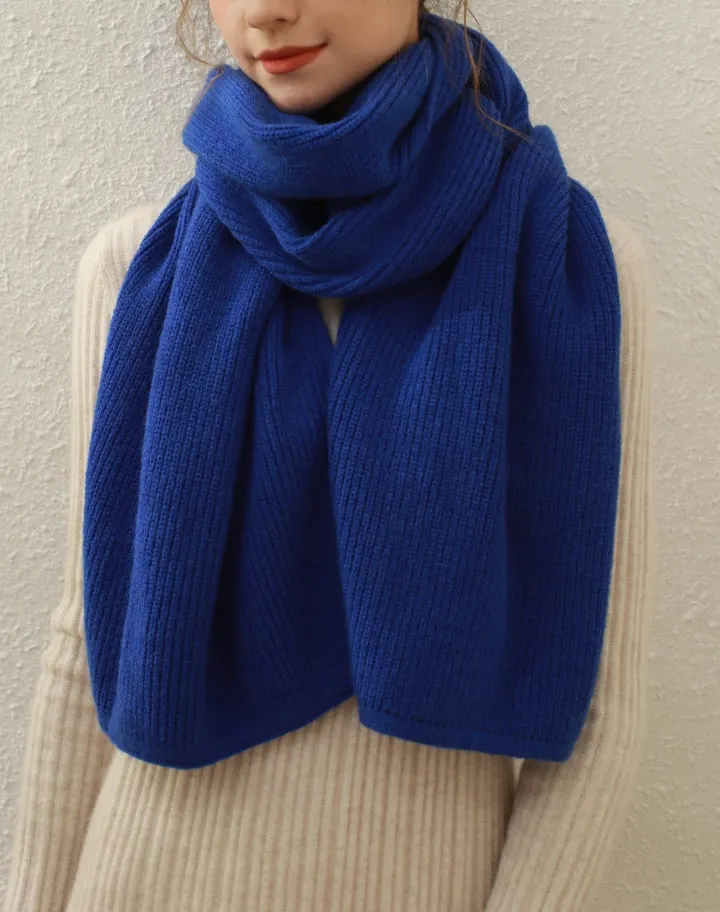 Soft Cashmere Ribbed Wrap Scarf