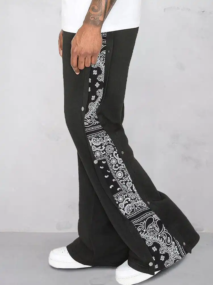Stylish Paisley Splicing Sweatpants