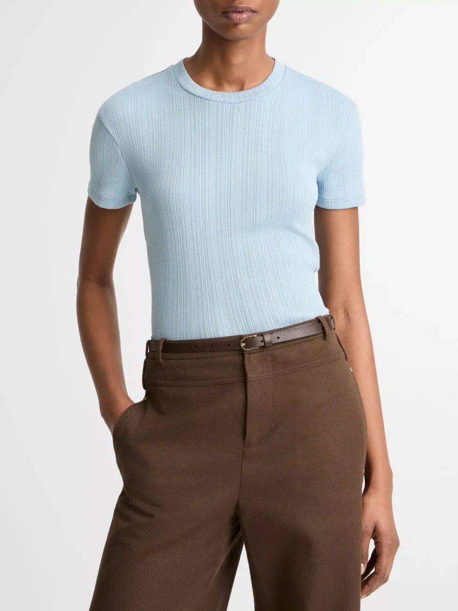 Textured Round Neck T-Shirt