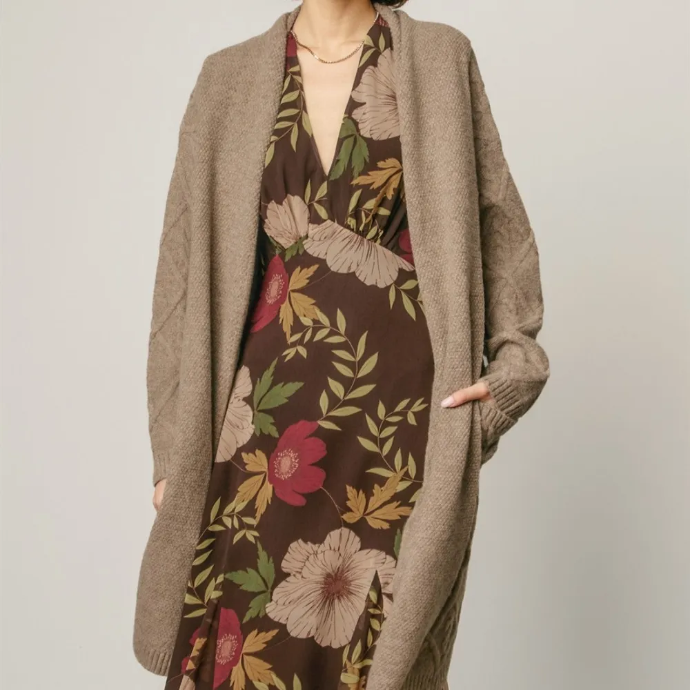 Cable Knit Midi Cardigan