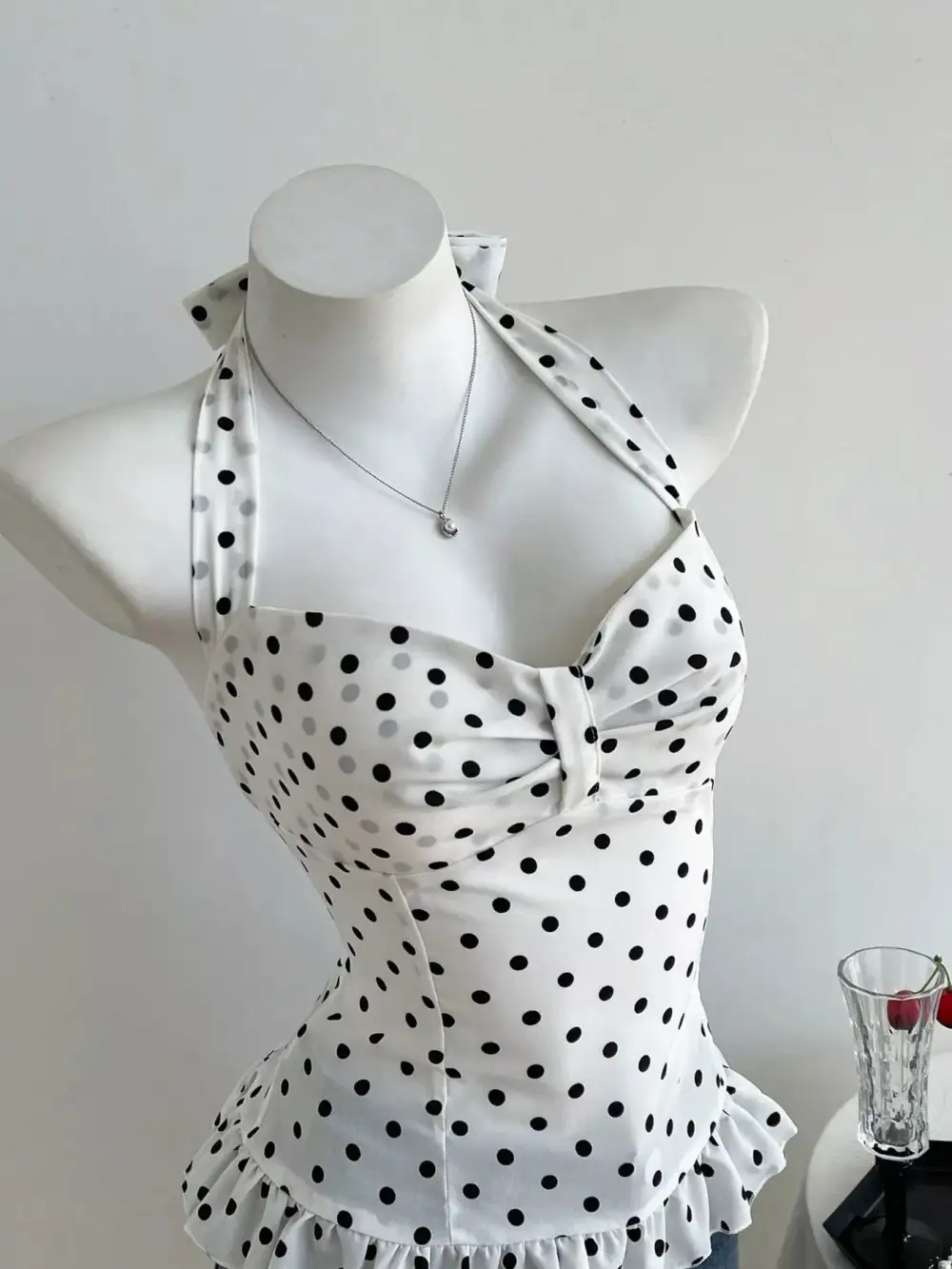 Dot Halter Neck Cami
