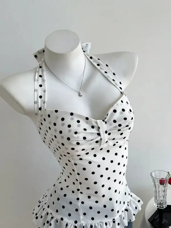 Dot Halter Neck Cami