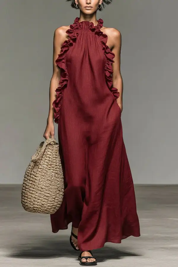 Versatile Modern Ruffled Ruffle Sleeve