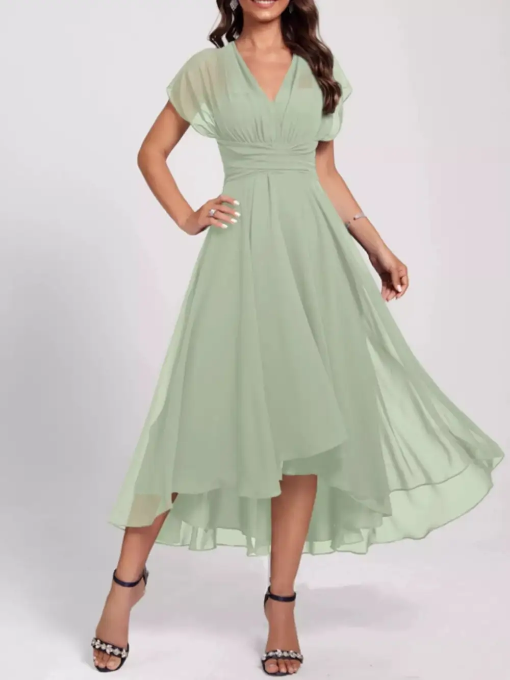 Elegant A Line Midi Dress