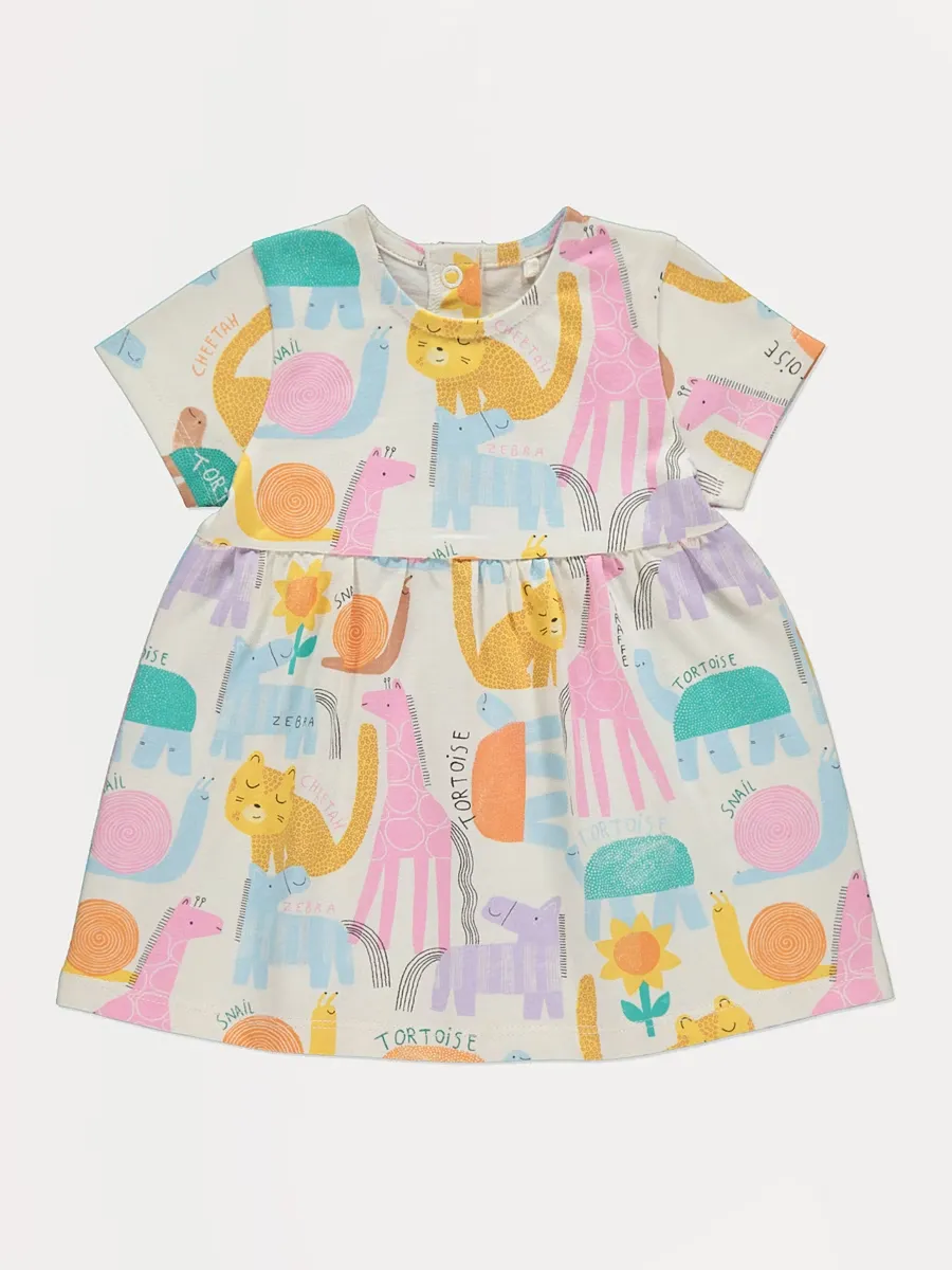 Bright Animal Short Sleeve Jersey Dress