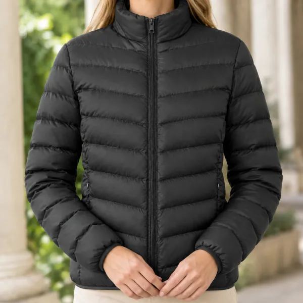 Stand Collar Quilted Jacket