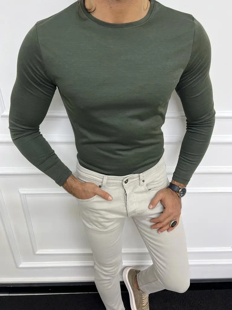Lightweight Slim Fit Cotton Knit Sweater