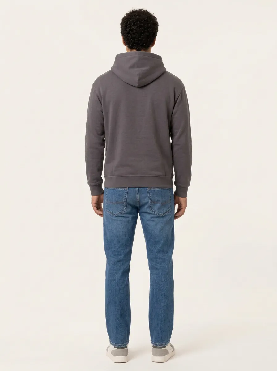 Men's Mountain-Graphic Pullover Kangaroo-Pocket Hoodie & Jeans Set