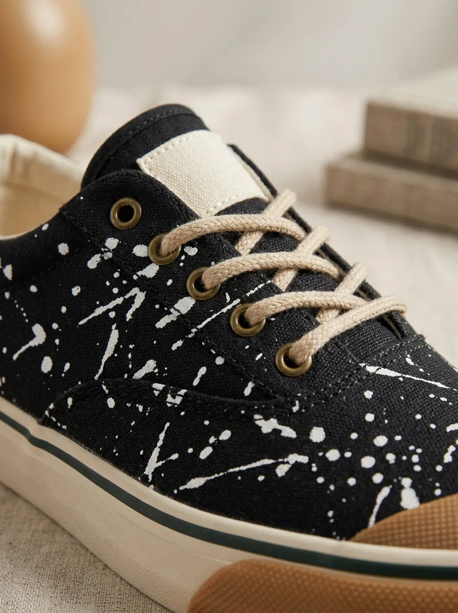 Relaxed Graphic Style Men's Canvas Shoes