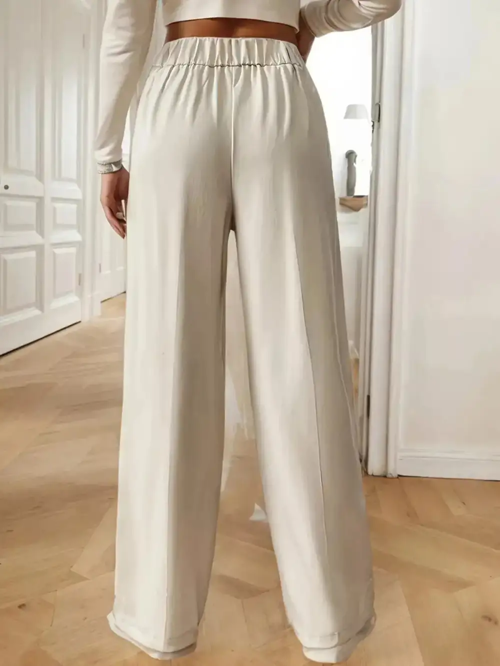 Wide Leg High Waist Cropped Pocketed Pants