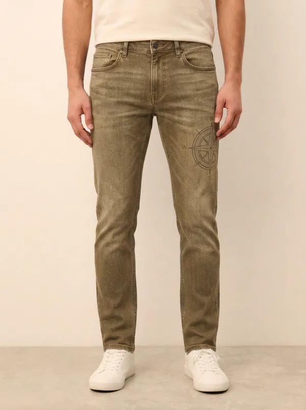 Men's Ridge Explorer Compass Printed Stretch Jeans
