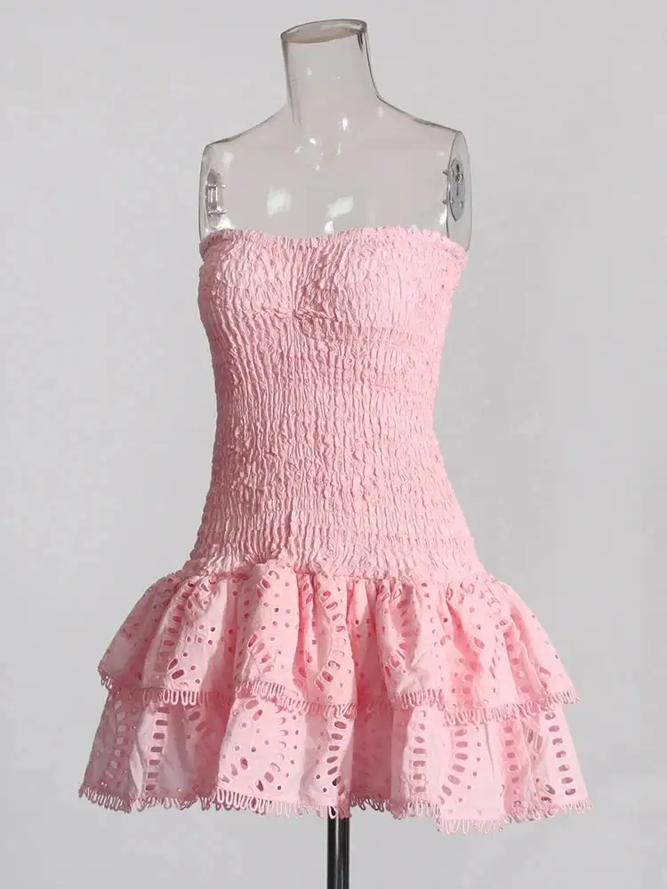 Strapless Ruched Mini Dress