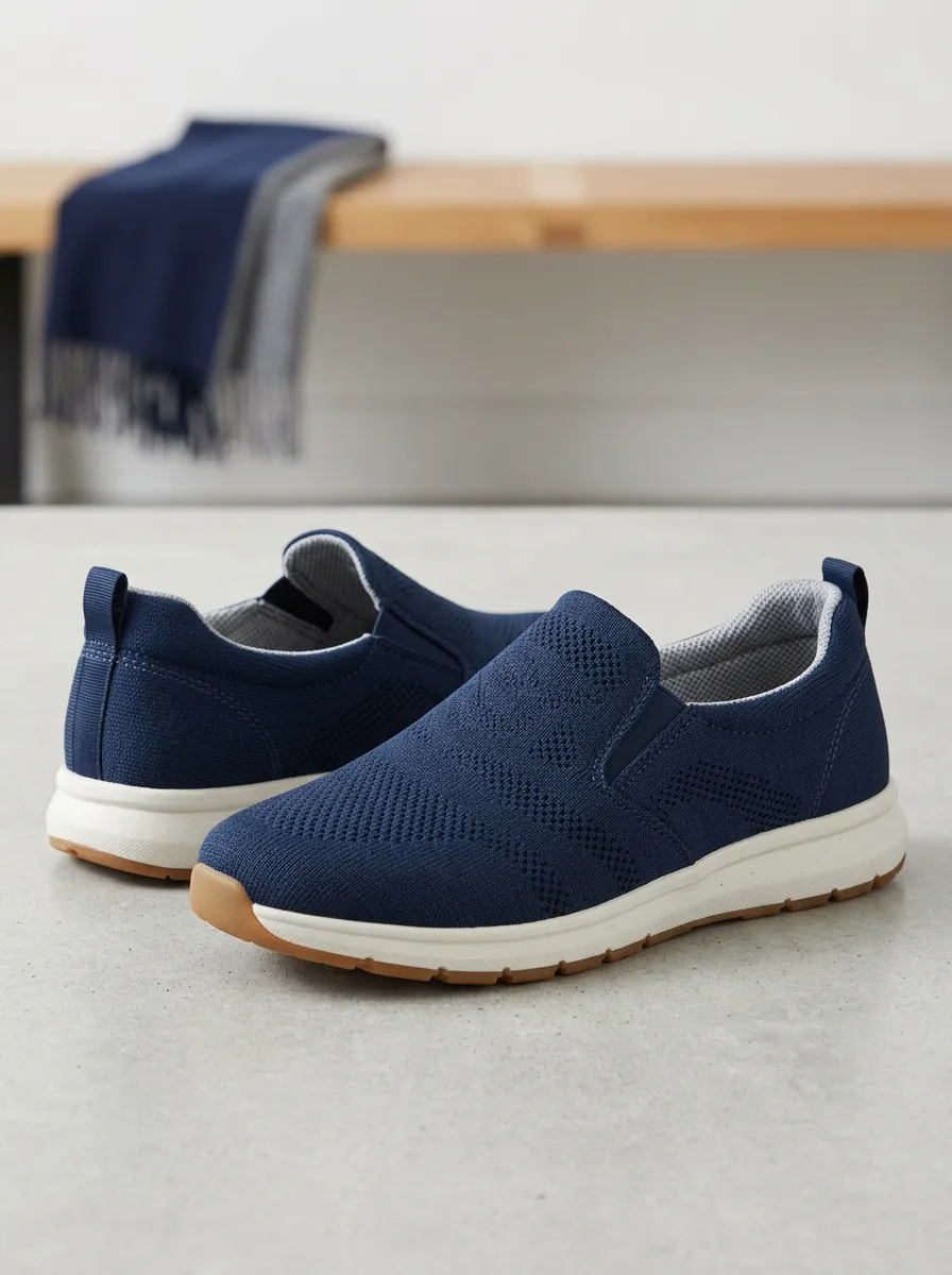 Versatile Knit Elastic Daily Wear Men's Stretch Canvas Shoes