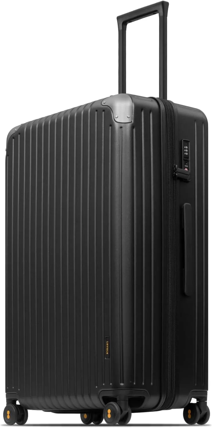 LEVEL8 Carry on Luggage Airline Approved Expandable Hardside Suitcase Black