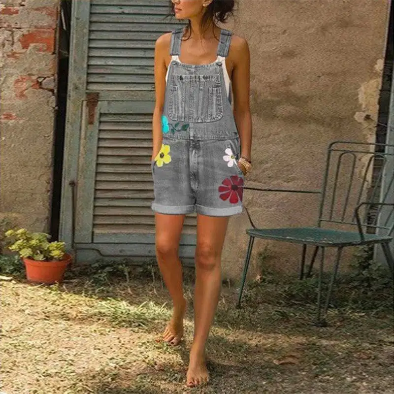 Printed Women' Printed Slim Fit Bib Shorts