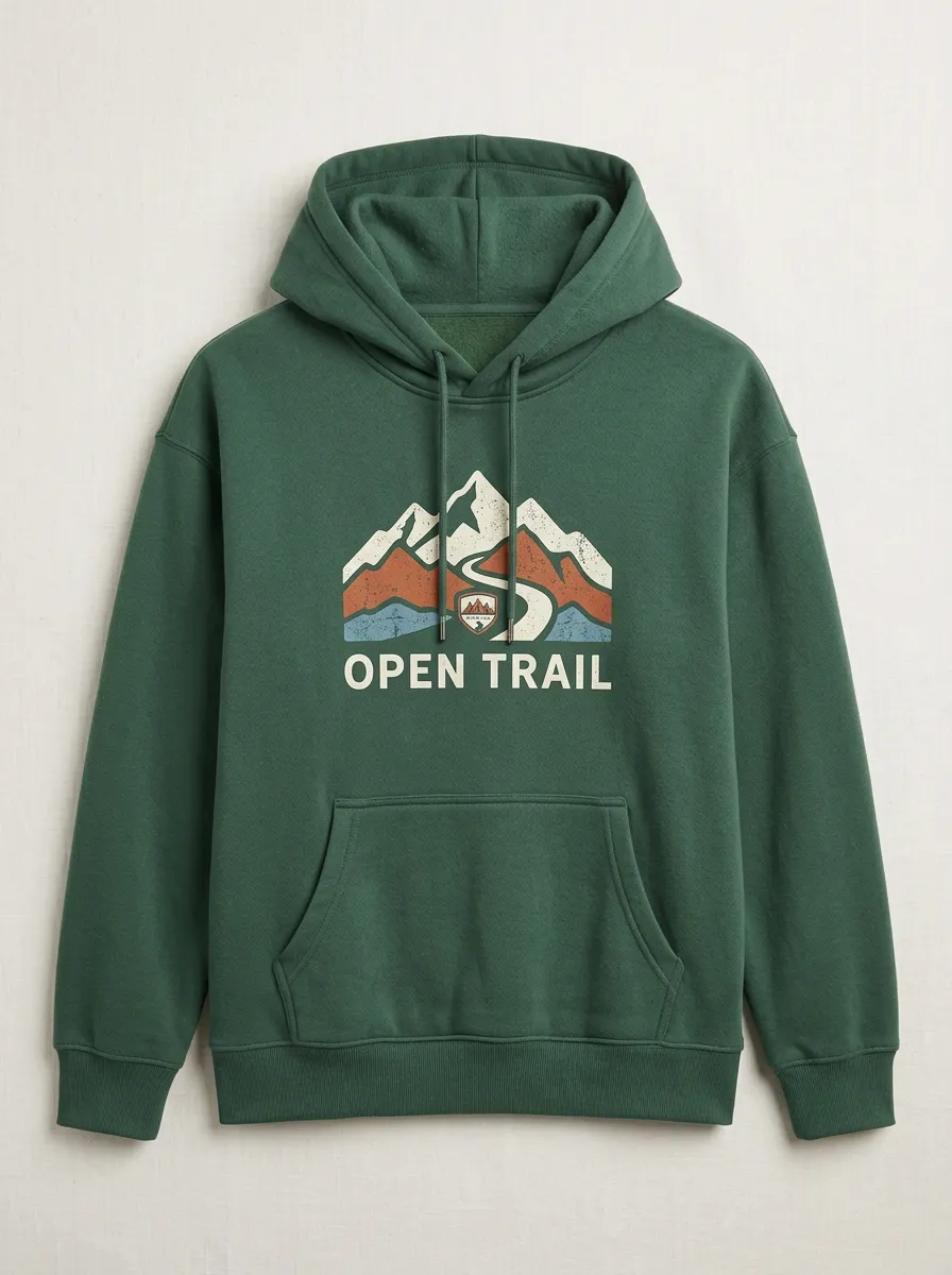 Unisex Hiking Lover Mountain Open Trail Printed Hoodie