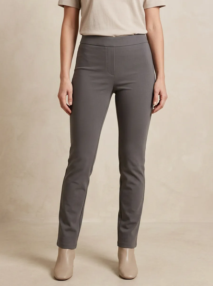 Mid-Rise Casual Women's Stretch Mid-Rise Pants