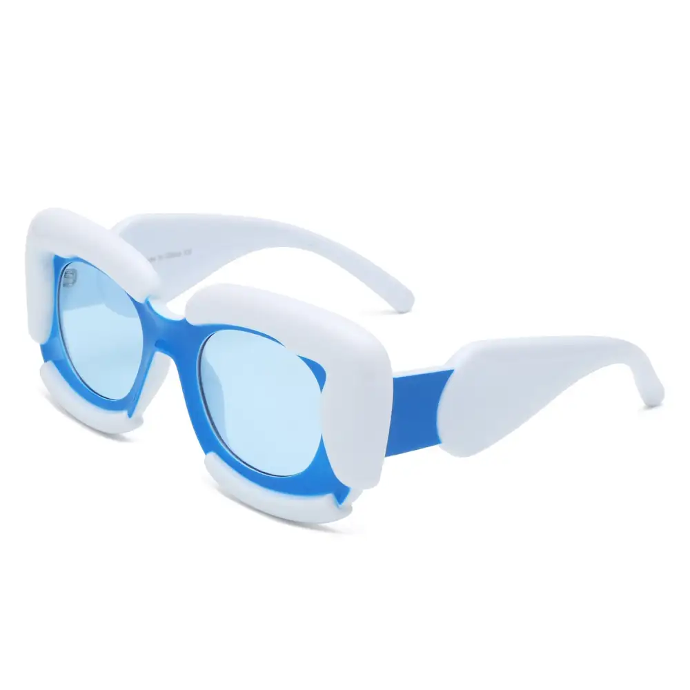 Low Profile Square Geometric Frame Sunglasses