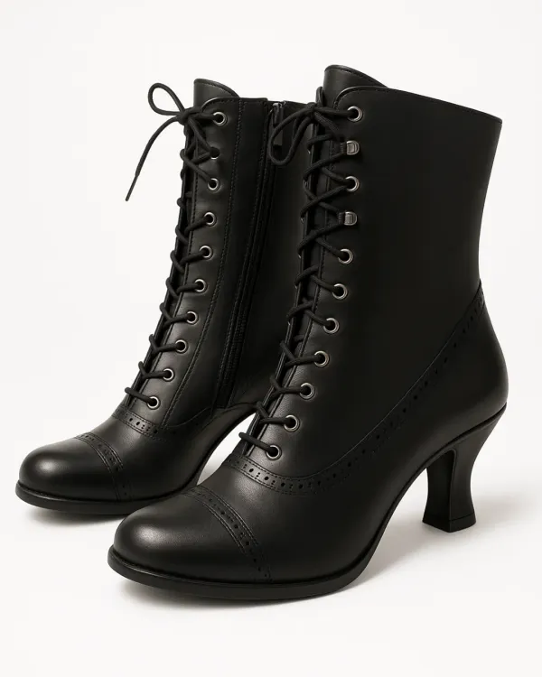 Retro Lace Up Ankle Boots