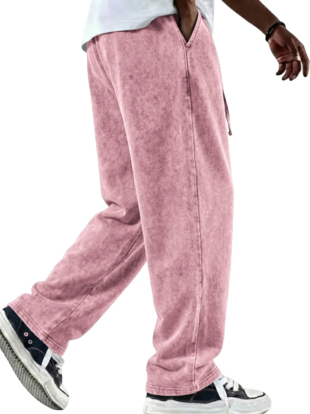 Garment Washed Drawstring Pants