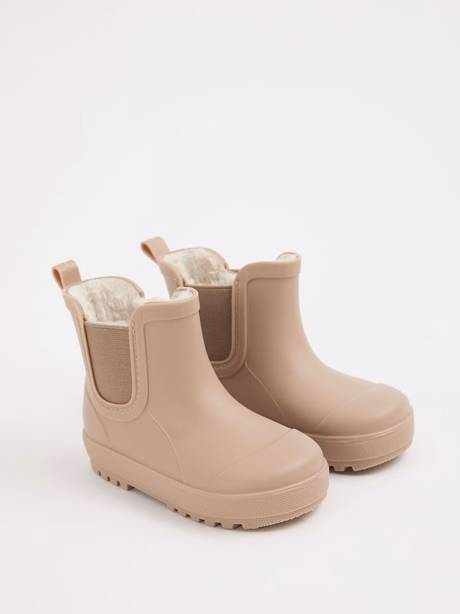 Neutral Fleece Lined Ankle Wellington Boots detail 2