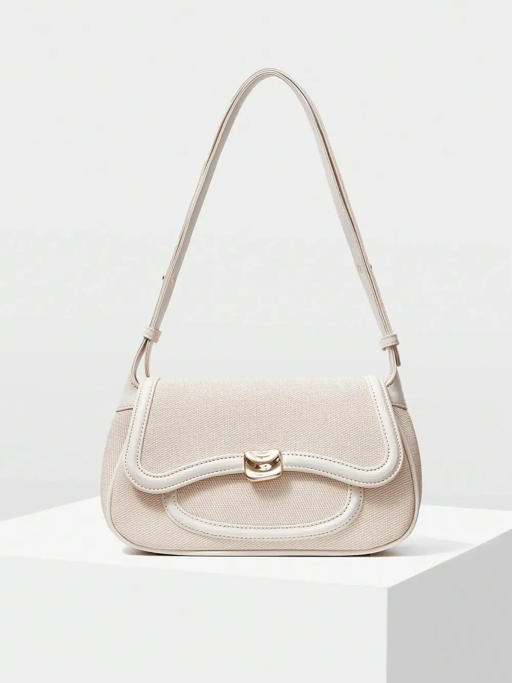 Block Trim Shoulder Bag