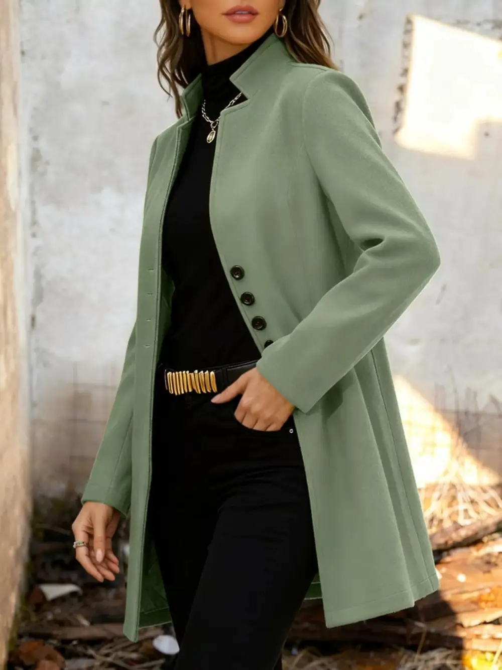 Button-down Longline Outerwear