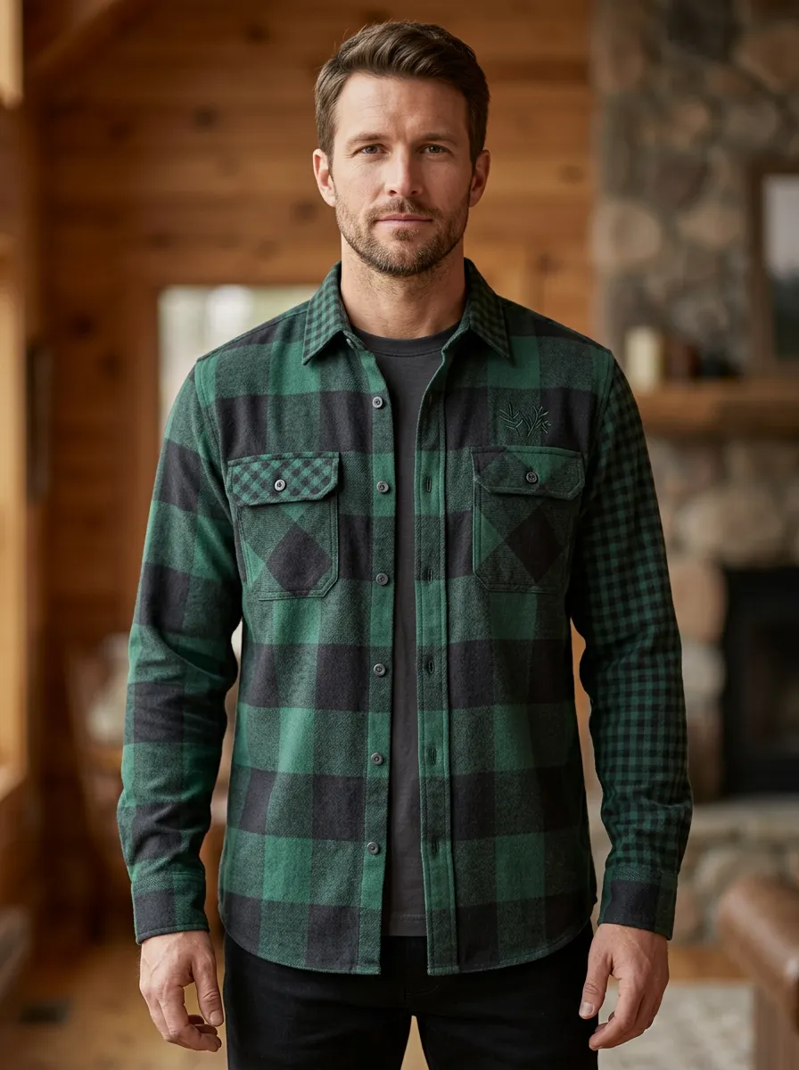 Forest Plaid Twin Pocket Shirt