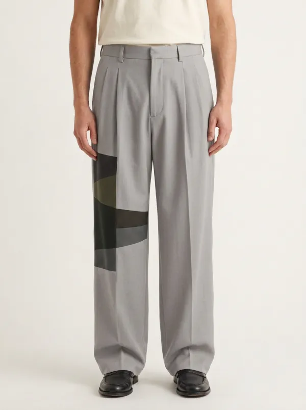 Men's Geometric Patchwork Printed Wide Leg Trousers Everyday Design