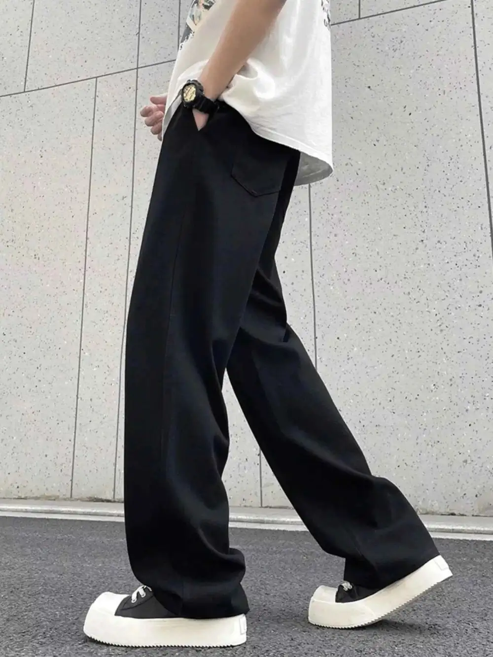 Modern Drawstring Wide Leg Pants