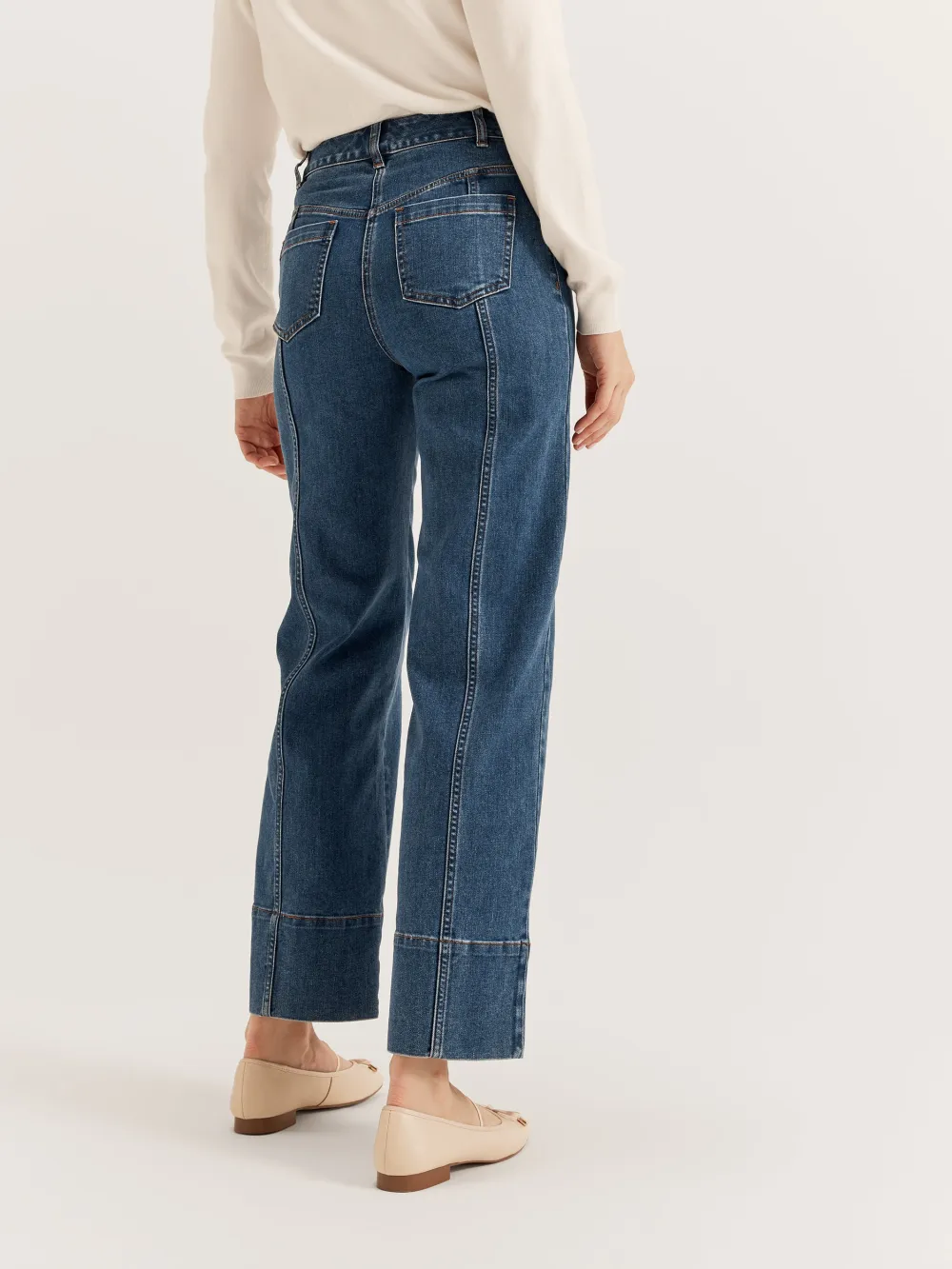 Slim Blue Denim Straight Leg Jean