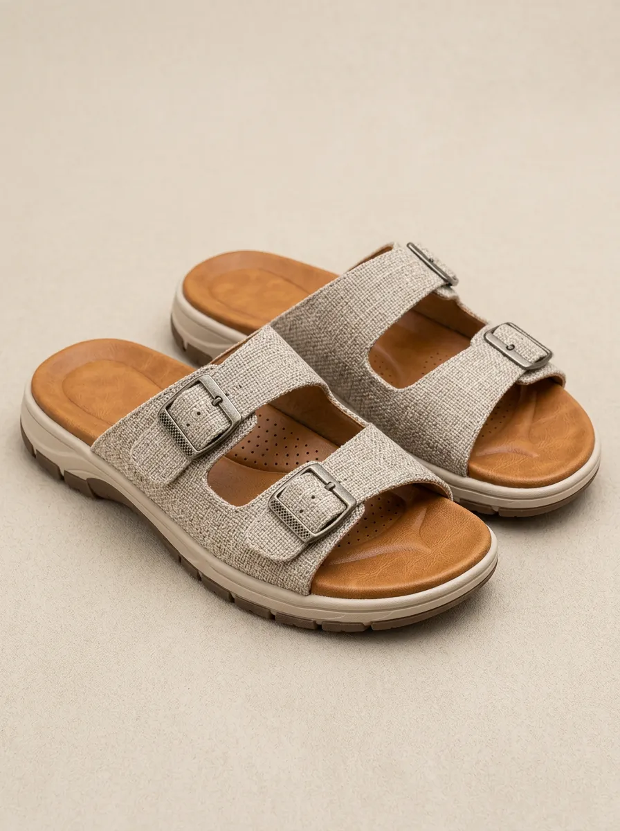 Men's Buckle Graphic Detail Casual Sandals