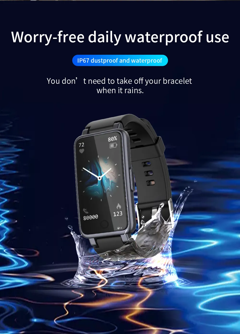 New Arrivals Smart Watch Q3 band Heart Rate Blood Pressure Wrist Smartwatch For Men Women Sport Smart Bracelet