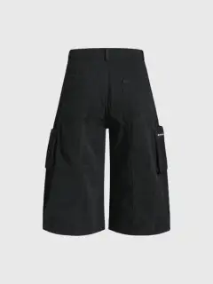 Wide-Leg Lace-Up Shorts